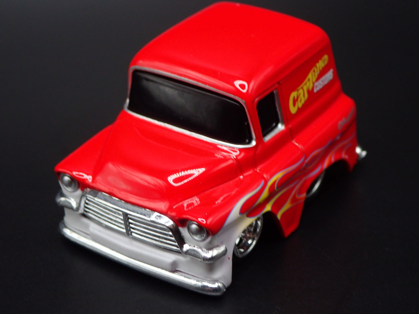 1957 57 GMC PANEL TRUCK CAR TUNED RED 1/64 SCALE DIORAMA DIECAST MODEL CAR