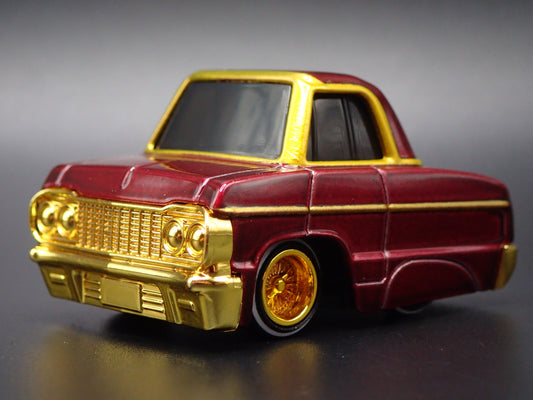 1964 64 CHEVY CHEVROLET IMPALA CAR TUNED BURGUNDY 1:64 SCALE DIECAST MODEL CAR