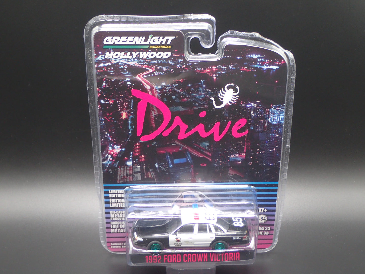 2022 GREENLIGHT GREEN MACHINE 1992 FORD CROWN VIC DRIVE LAPD HOLLYWOOD 33 CHASE