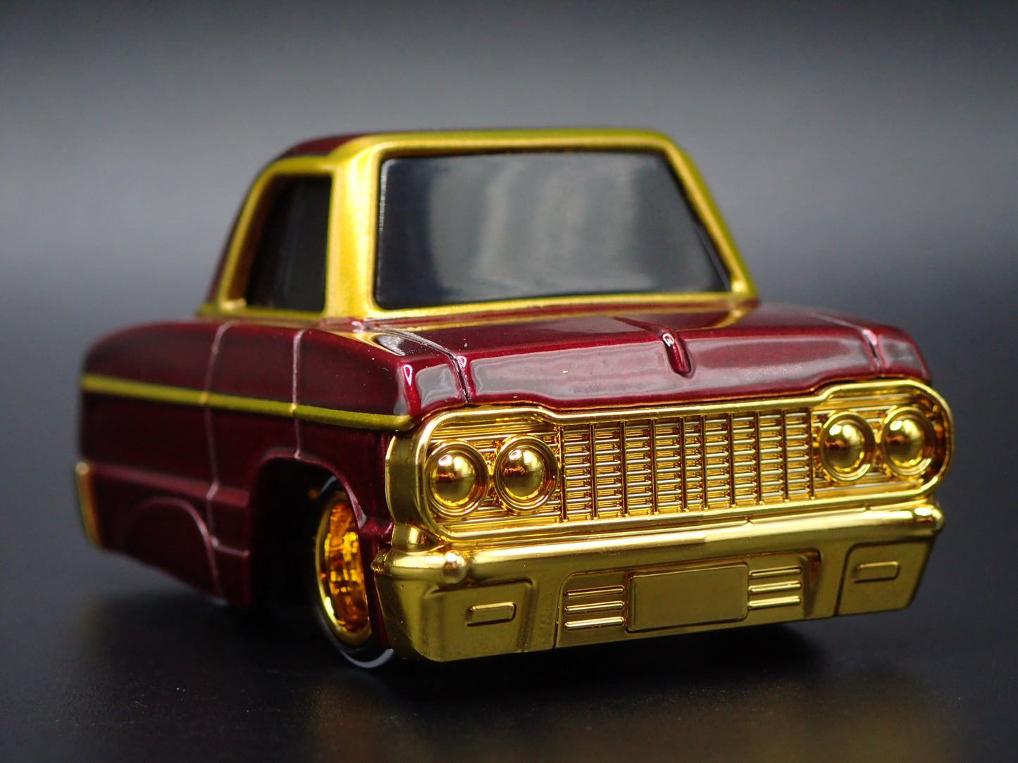 1964 64 CHEVY CHEVROLET IMPALA CAR TUNED BURGUNDY 1:64 SCALE DIECAST MODEL CAR