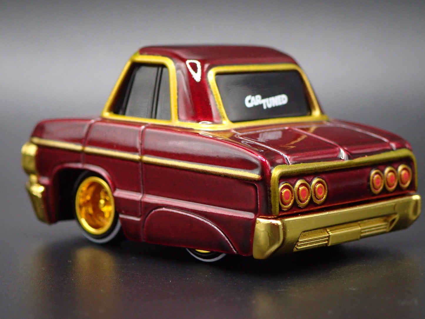 1964 64 CHEVY CHEVROLET IMPALA CAR TUNED BURGUNDY 1:64 SCALE DIECAST MODEL CAR