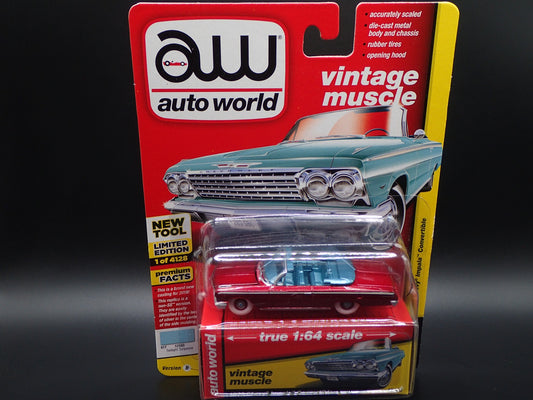 2018 AUTO WORLD 1962 CHEVY IMPALA CONVERTIBLE RELEASE 4 B ULTRA RED CHASE RARE