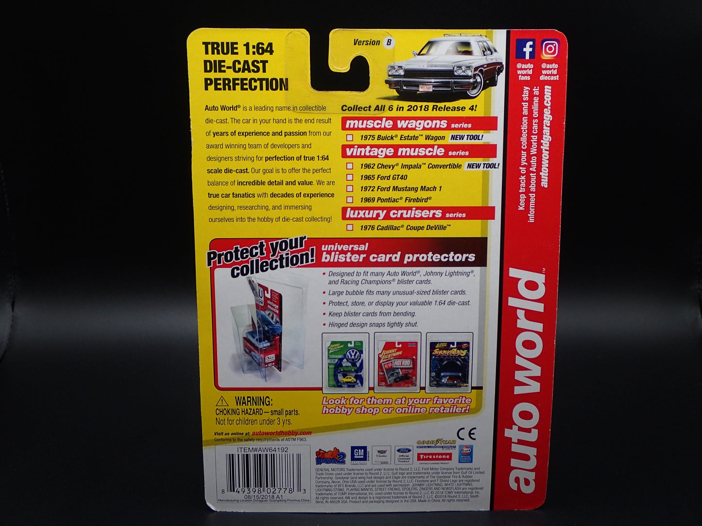 2018 AUTO WORLD 1962 CHEVY IMPALA CONVERTIBLE RELEASE 4 B ULTRA RED CHASE RARE