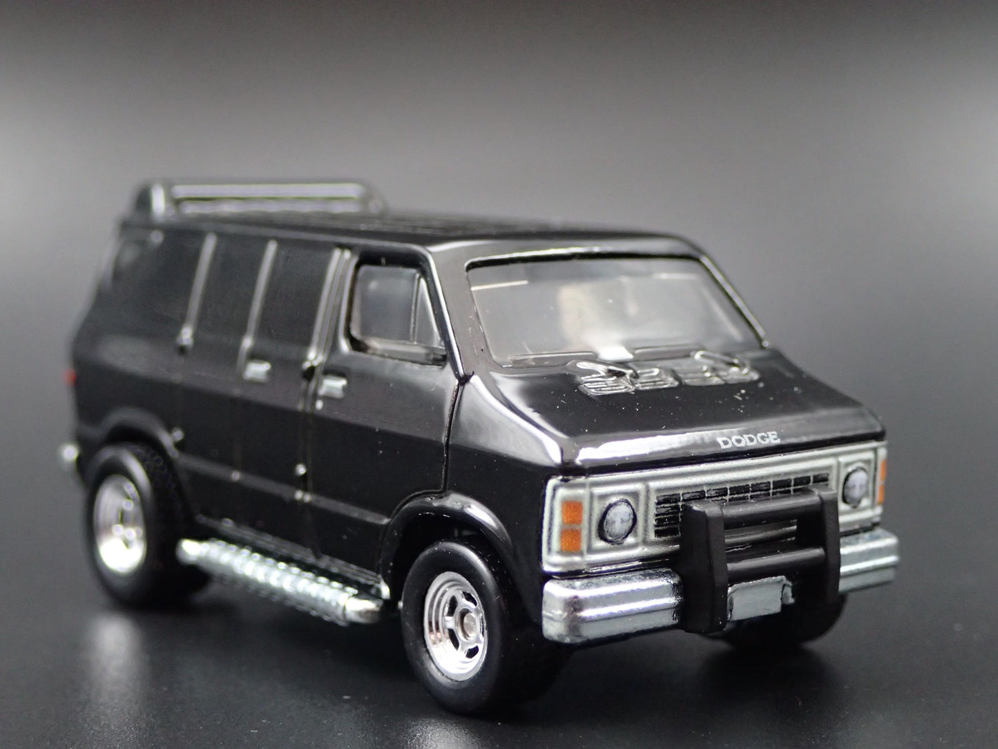 1979-1997 DODGE RAM VAN BLACK 1:64 SCALE COLLECTIBLE DIORAMA DIECAST MODEL CAR