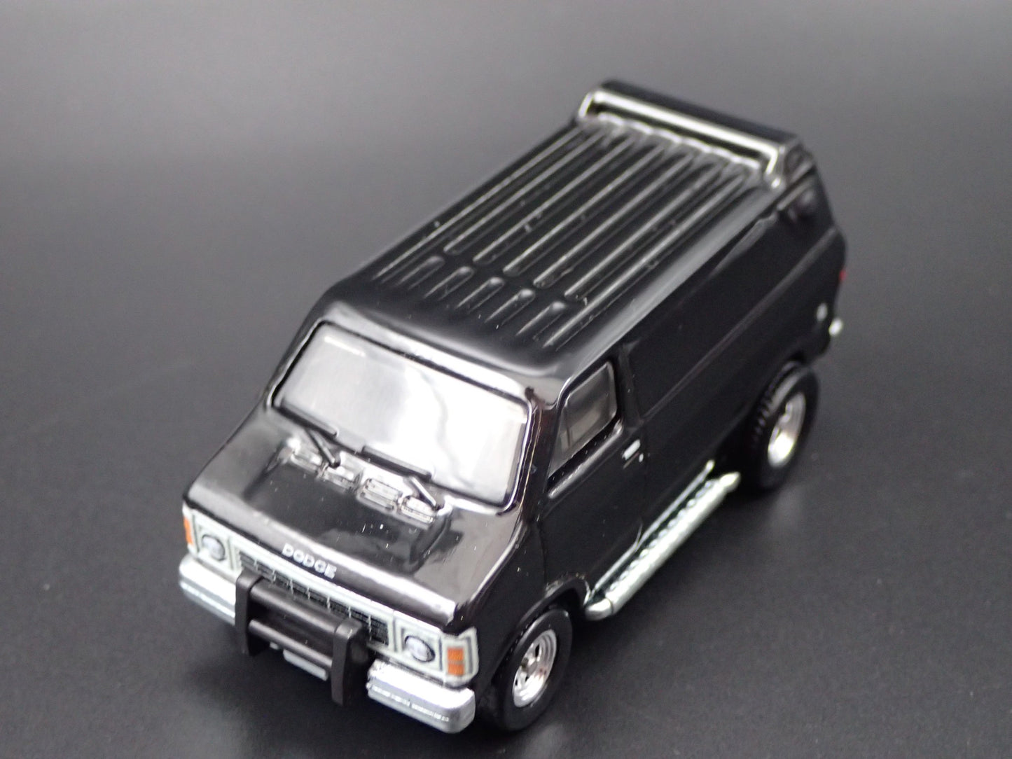 1979-1997 DODGE RAM VAN BLACK 1:64 SCALE COLLECTIBLE DIORAMA DIECAST MODEL CAR