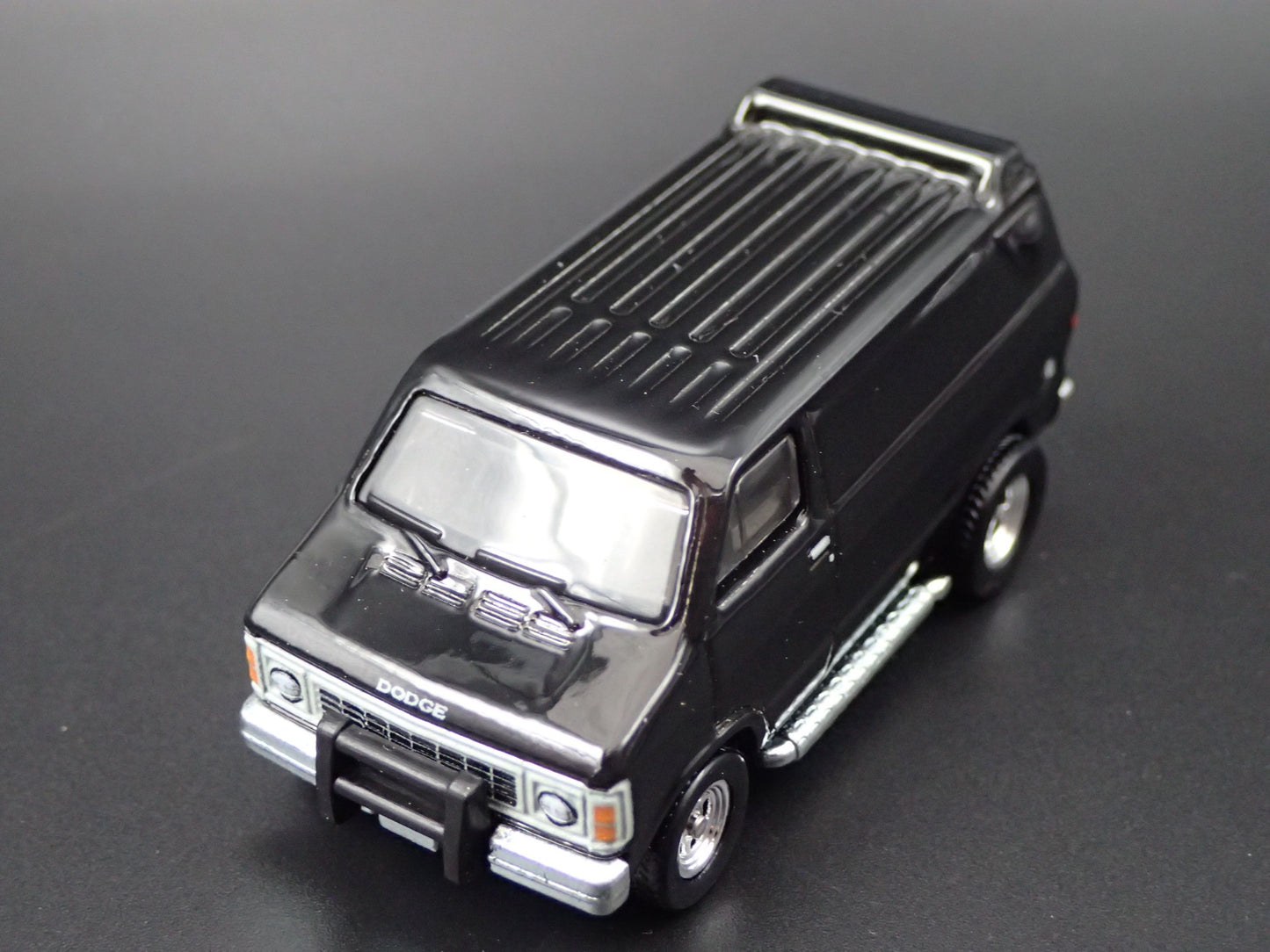 1979-1997 DODGE RAM VAN BLACK 1:64 SCALE COLLECTIBLE DIORAMA DIECAST MODEL CAR