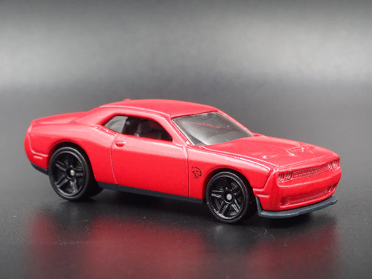 2008-2023 DODGE CHALLENGER SRT HELLCAT RED 1/64 SCALE DIORAMA DIECAST MODEL CAR
