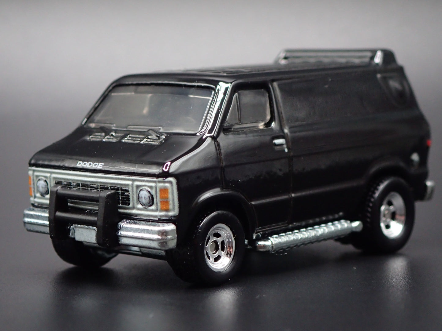 1979-1997 DODGE RAM VAN BLACK 1:64 SCALE COLLECTIBLE DIORAMA DIECAST MODEL CAR