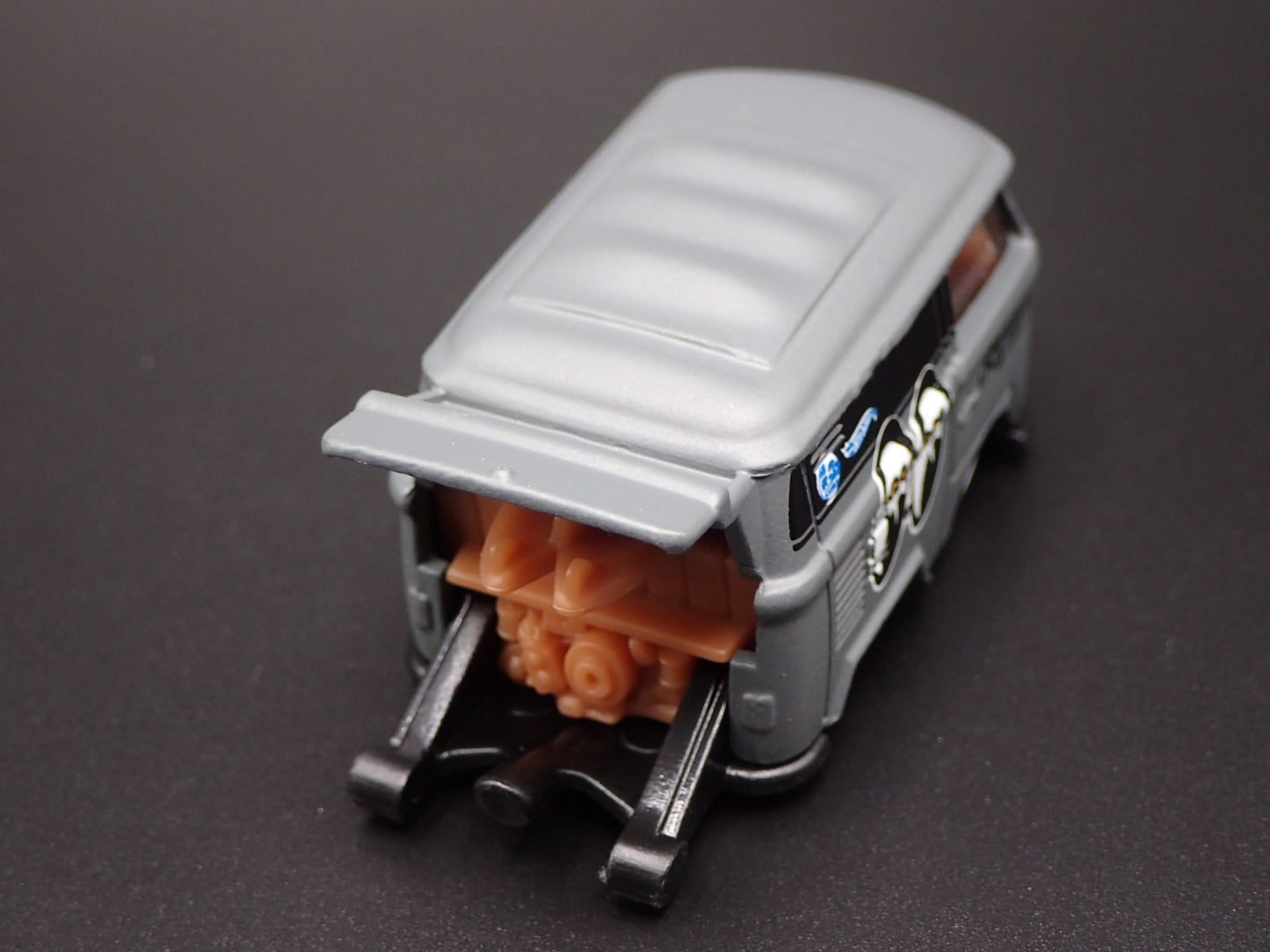 VW VOLKSWAGEN KOOL KOMBI MINI BUS VAN MOONEYES GRAY 1:64 SCALE DIECAST MODEL CAR