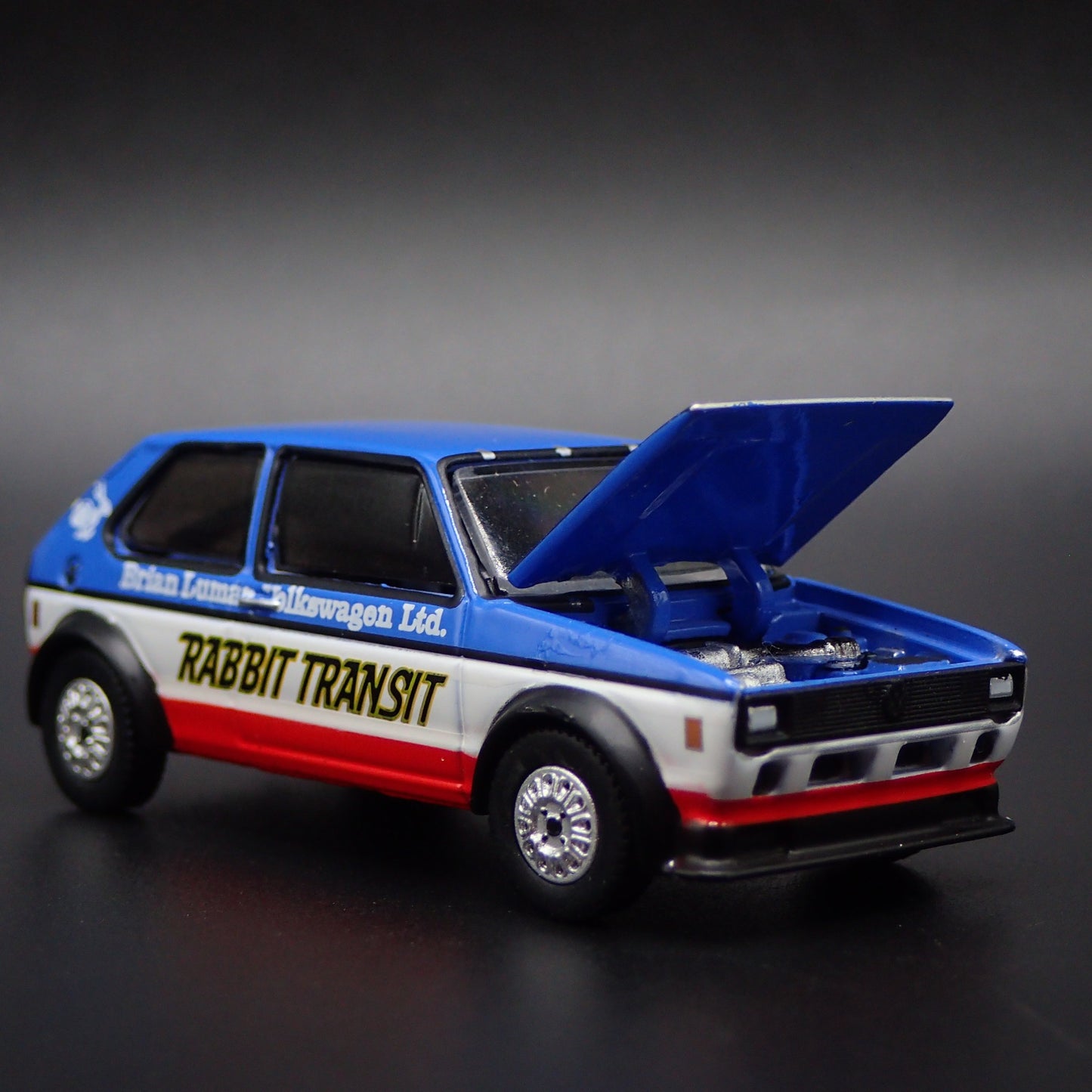 1980 80 VW VOLKSWAGEN RABBIT GTI WIDEBODY MK1 BLUE 1:64 SCALE DIECAST MODEL CAR