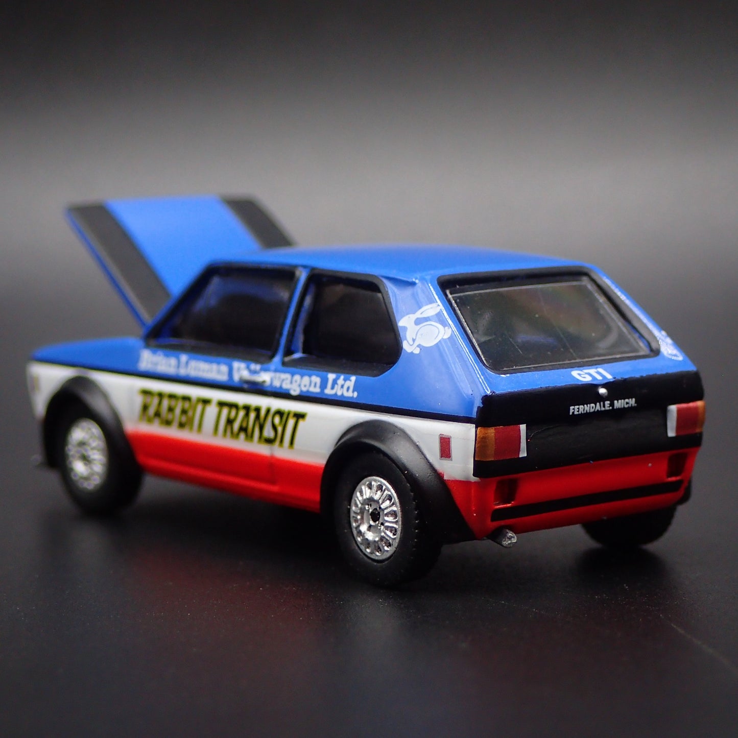 1980 80 VW VOLKSWAGEN RABBIT GTI WIDEBODY MK1 BLUE 1:64 SCALE DIECAST MODEL CAR