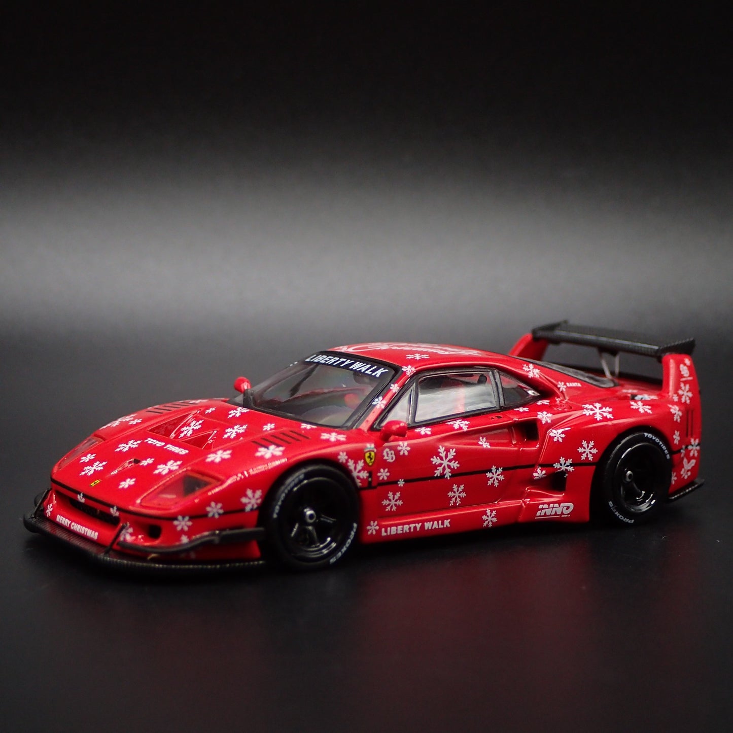 1987-1992 FERRARI F40 LBWK LIBERTY WALK CHRISTMAS 1:64 SCALE DIECAST MODEL CAR