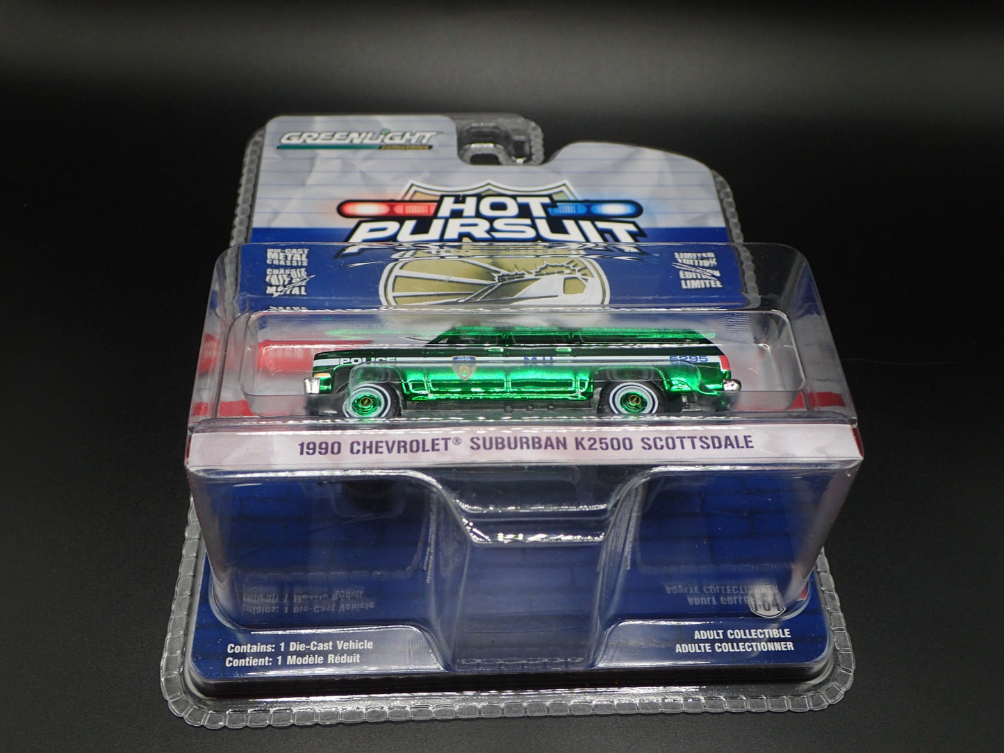 2025 GREENLIGHT GREEN MACHINE 1990 CHEVY SUBURBAN K2500 NYPD HOT PURSUIT 46