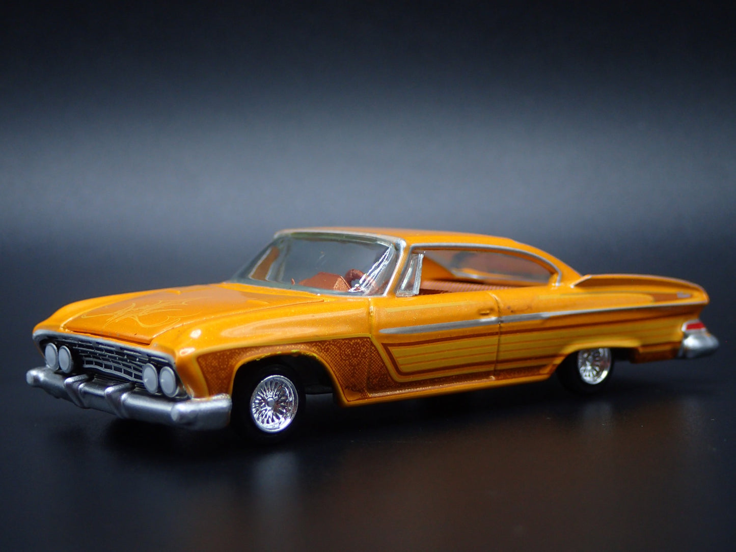 1961 61 DODGE DART PHOENIX LOWRIDER YELLOW 1:64 SCALE DIORAMA DIECAST MODEL CAR