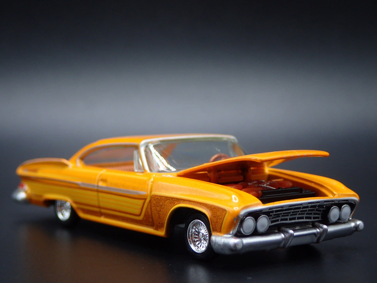 1961 61 DODGE DART PHOENIX LOWRIDER YELLOW 1:64 SCALE DIORAMA DIECAST MODEL CAR
