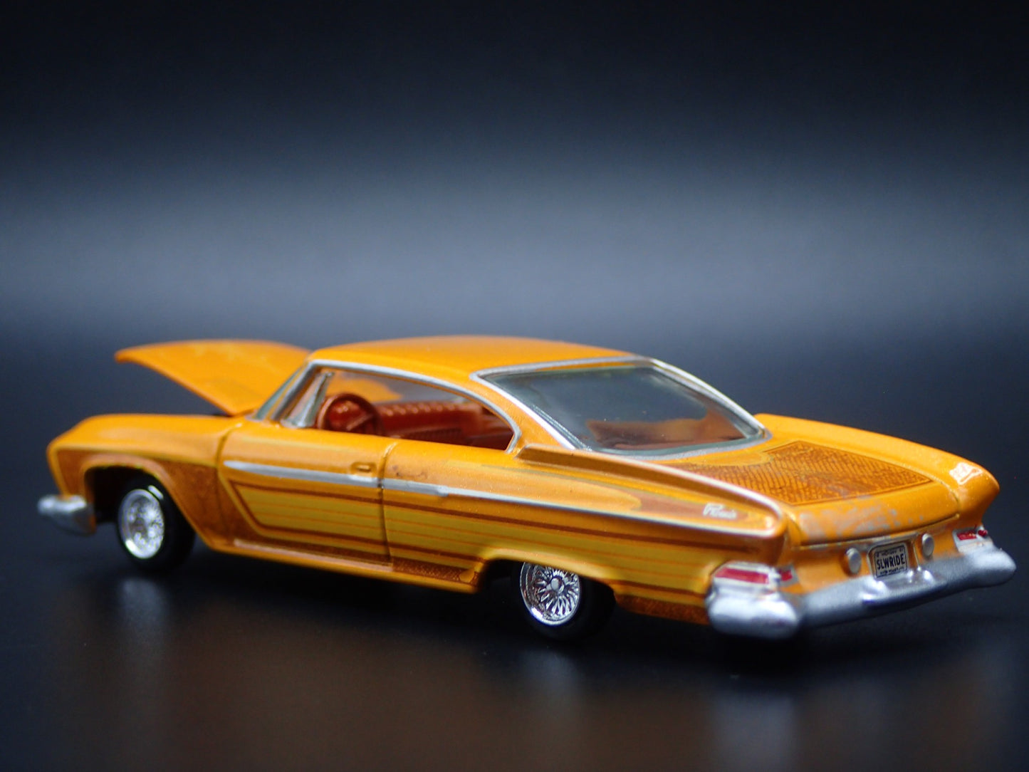1961 61 DODGE DART PHOENIX LOWRIDER YELLOW 1:64 SCALE DIORAMA DIECAST MODEL CAR