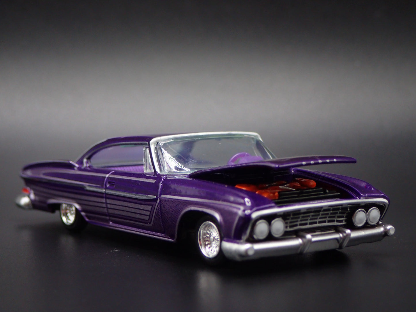 1961 61 DODGE DART PHOENIX LOWRIDER PURPLE 1:64 SCALE DIORAMA DIECAST MODEL CAR