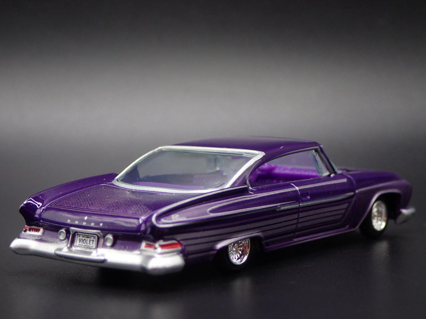 1961 61 DODGE DART PHOENIX LOWRIDER PURPLE 1:64 SCALE DIORAMA DIECAST MODEL CAR