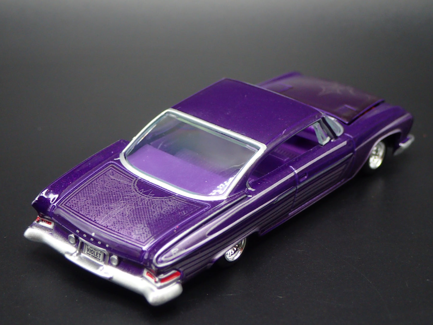 1961 61 DODGE DART PHOENIX LOWRIDER PURPLE 1:64 SCALE DIORAMA DIECAST MODEL CAR