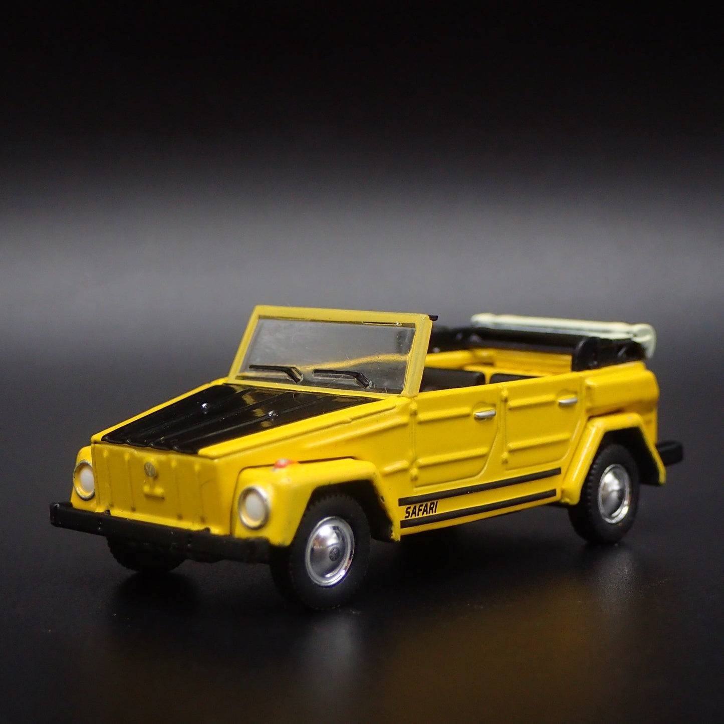 VOLKSWAGEN THING SAFARI TYPE 181 YELLOW 1:64 SCALE DIORAMA DIECAST MODEL CAR