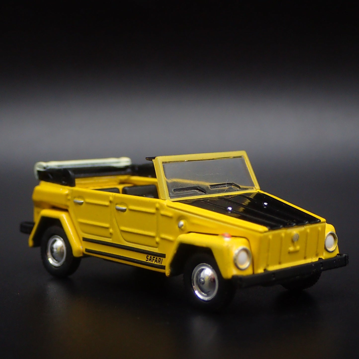 VOLKSWAGEN THING SAFARI TYPE 181 YELLOW 1:64 SCALE DIORAMA DIECAST MODEL CAR