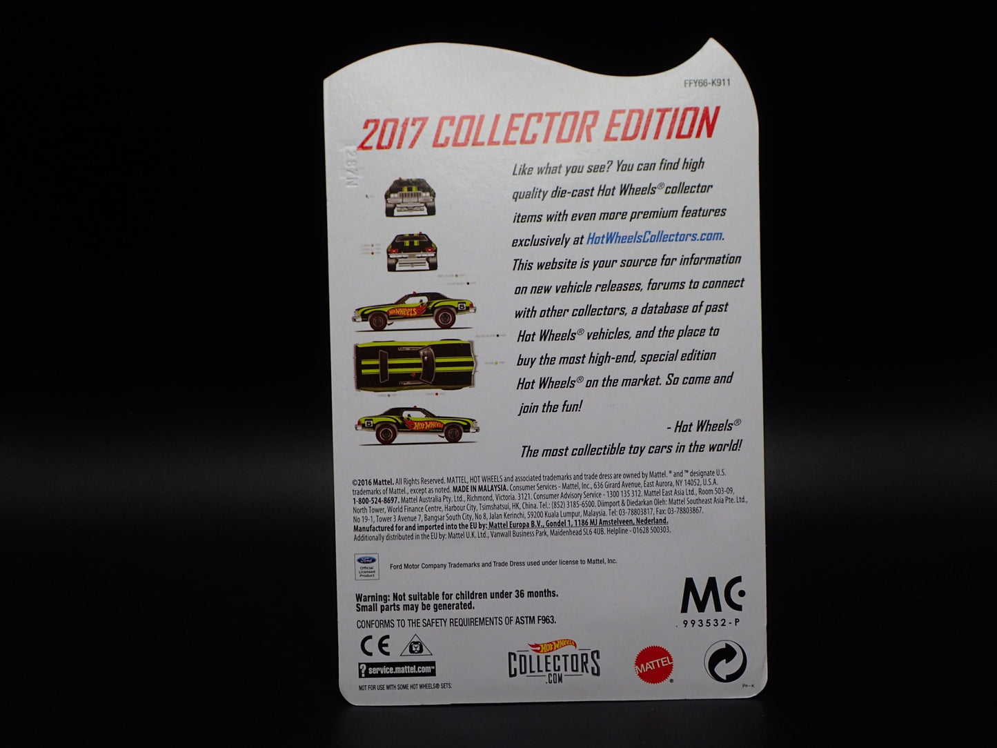 2017 HOT WHEELS MAIL IN EXCLUSIVE 1976 FORD GRAN TORINO COLLECTORS EDITION GREEN