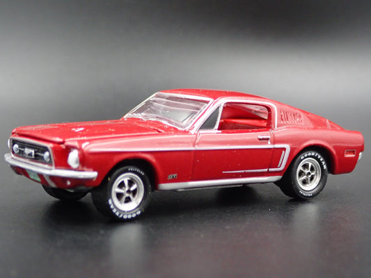 1968 68 FORD MUSTANG GT FASTBACK RED 1/64 SCALE DIORAMA DIECAST MODEL CAR