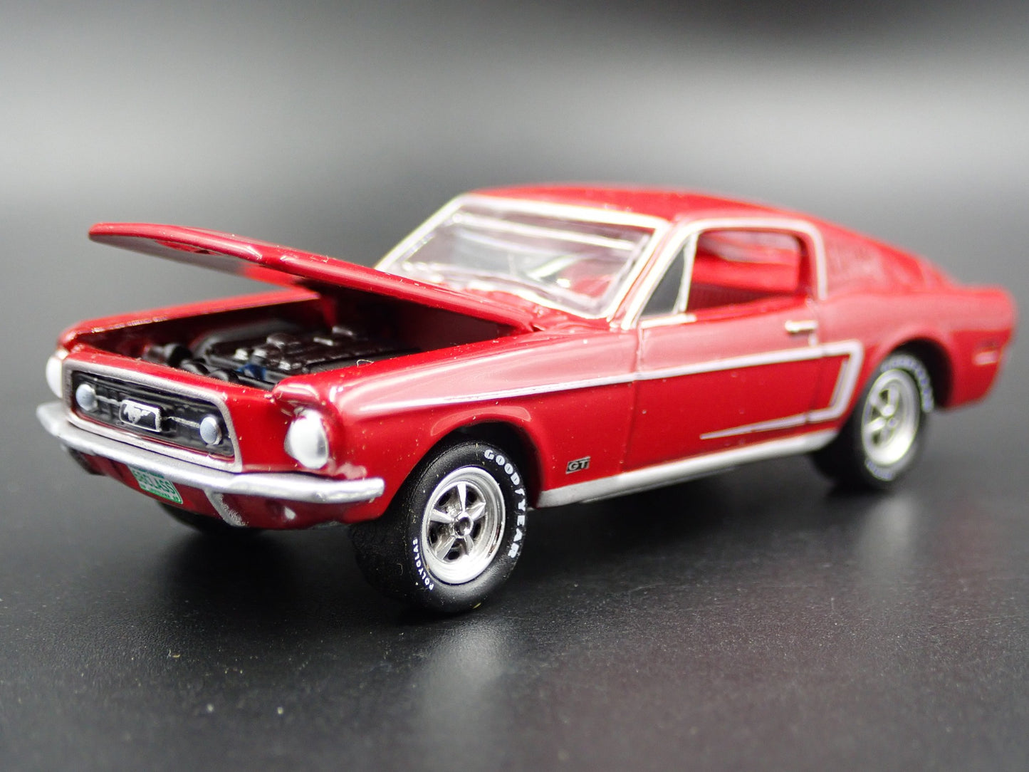 1968 68 FORD MUSTANG GT FASTBACK RED 1/64 SCALE DIORAMA DIECAST MODEL CAR