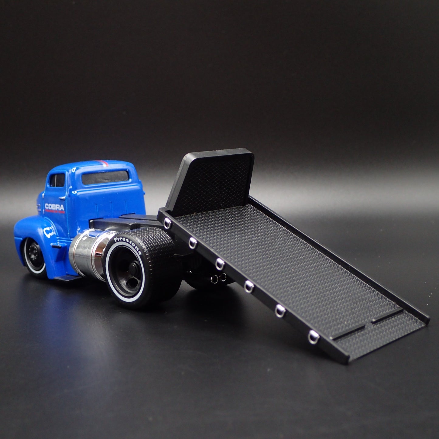 1950 50 FORD COE FLATBED TOW TRUCK CAR HAULER COBRA 1:64 SCALE DIECAST MODEL CAR