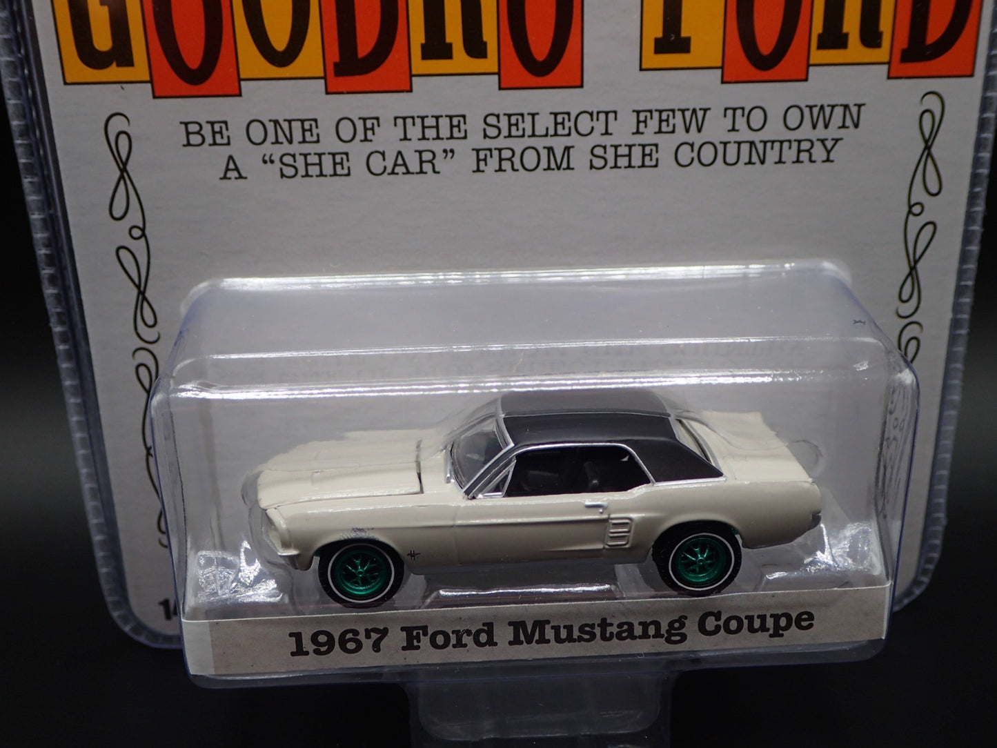 1967 FORD MUSTANG COUPE SHE COUNTRY 2022 GREENLIGHT GREEN MACHINE HOBBY CHASE