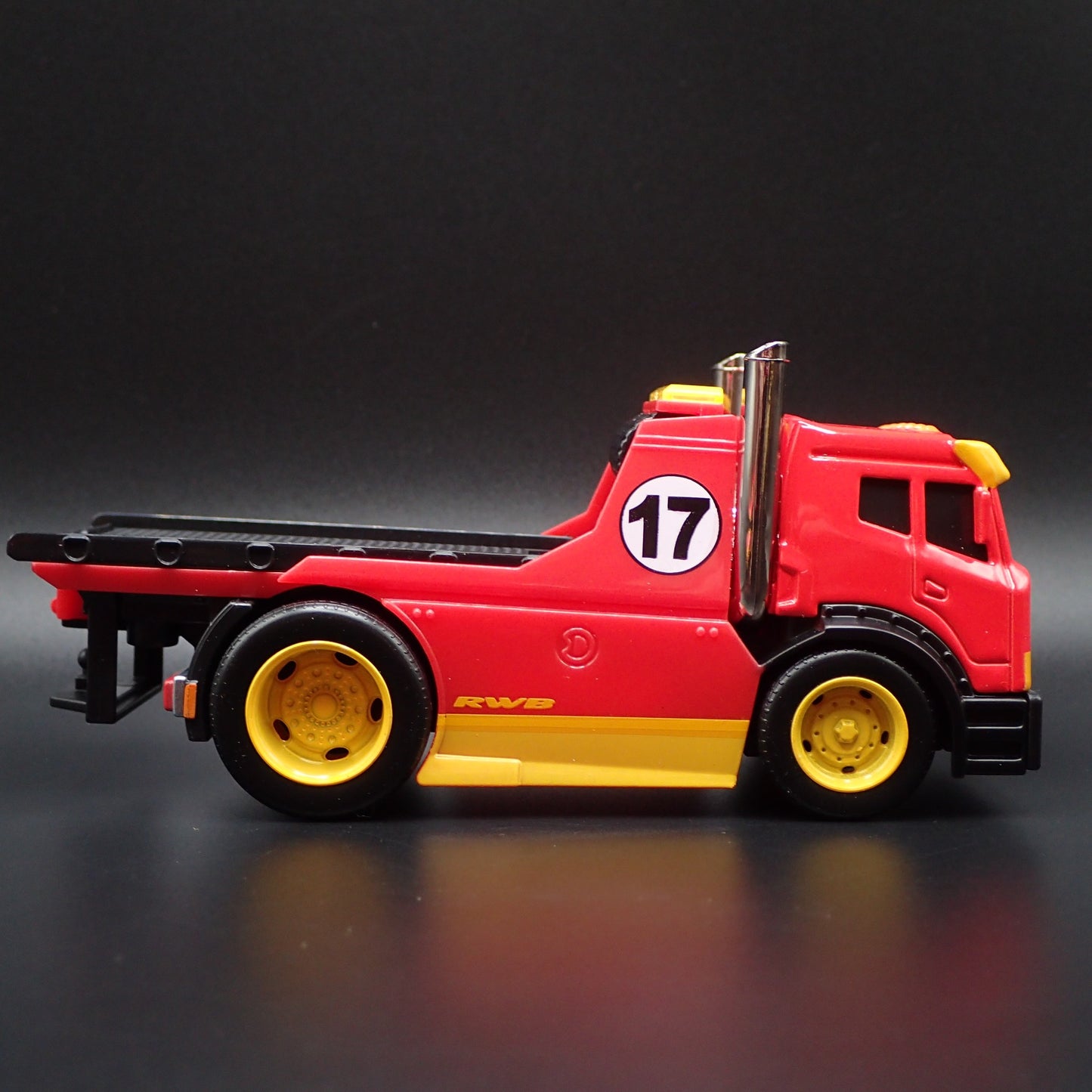 MODERN CUSTOM FLATBED CAR HAULER RWB RAUH WELT RED 1:64 SCALE DIECAST MODEL CAR