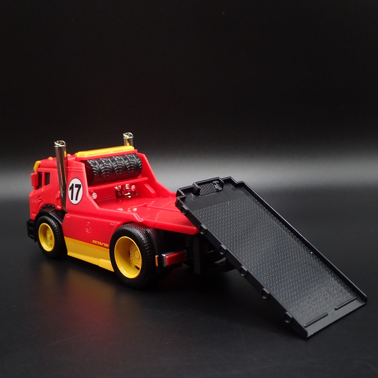 MODERN CUSTOM FLATBED CAR HAULER RWB RAUH WELT RED 1:64 SCALE DIECAST MODEL CAR