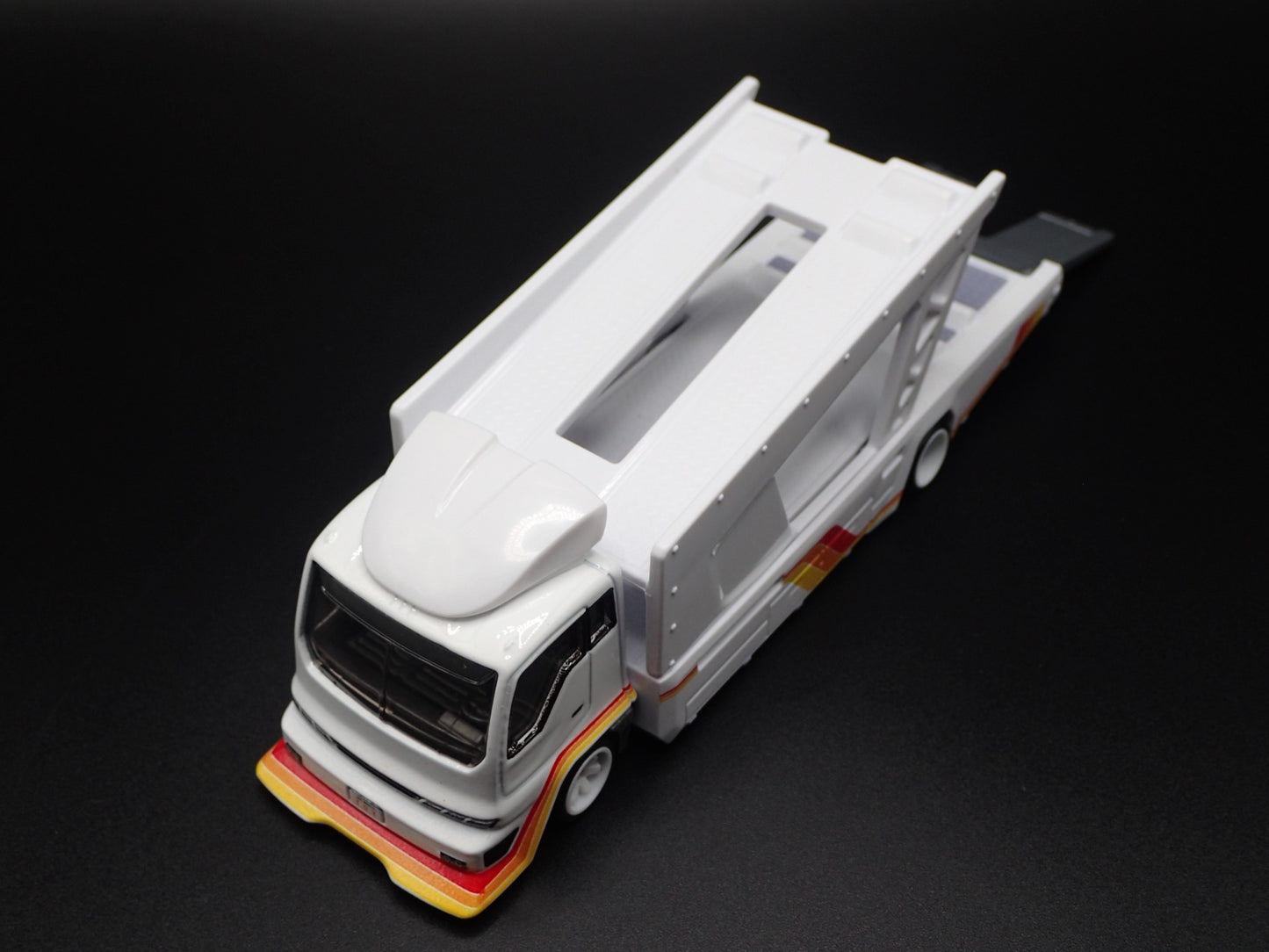 MODERN FLATBED CAR HAULER TRUCK 2 TWO TIER 1/64 SCALE DIORAMA DIECAST MODEL CAR