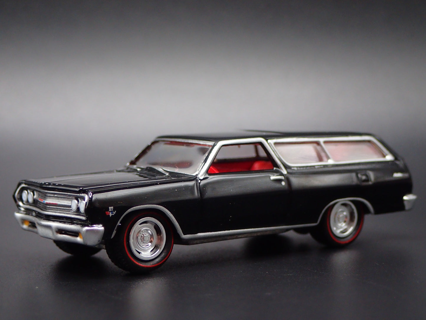 1965 65 CHEVY CHEVROLET CHEVELLE STATION WAGON BLK 1:64 SCALE DIECAST MODEL CAR