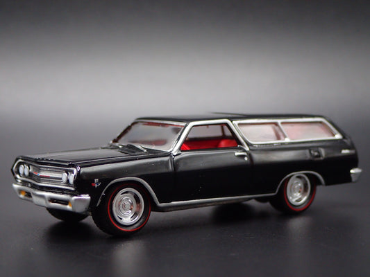 1965 65 CHEVY CHEVROLET CHEVELLE STATION WAGON BLK 1:64 SCALE DIECAST MODEL CAR