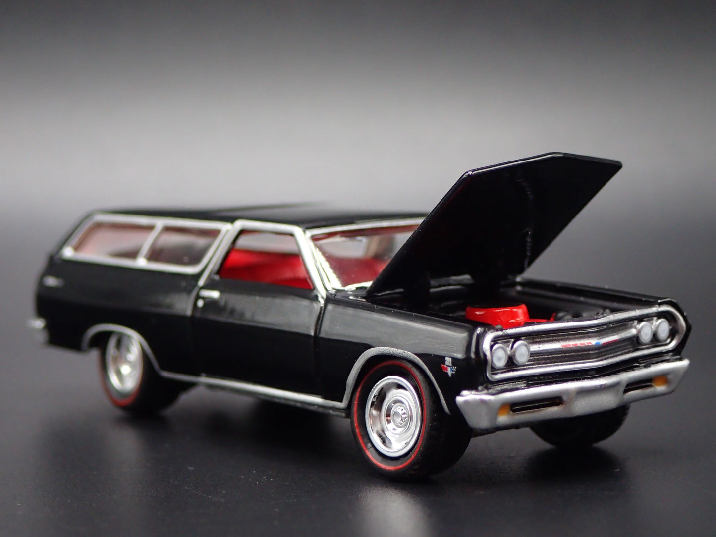 1965 65 CHEVY CHEVROLET CHEVELLE STATION WAGON BLK 1:64 SCALE DIECAST MODEL CAR
