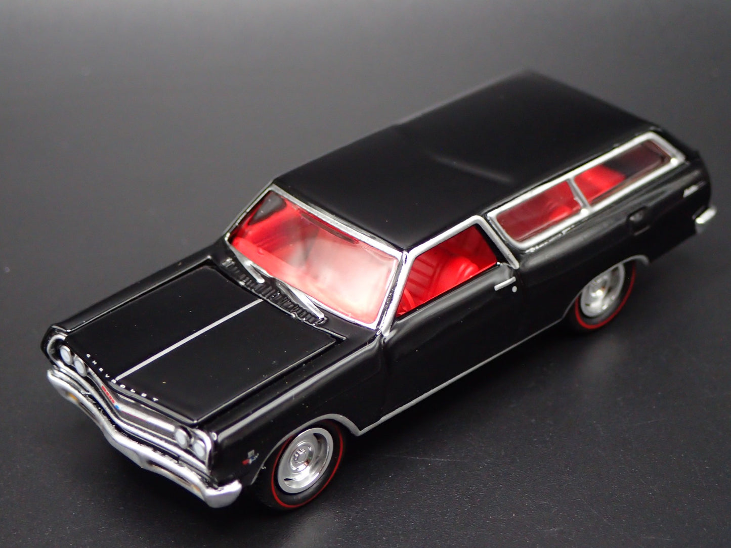 1965 65 CHEVY CHEVROLET CHEVELLE STATION WAGON BLK 1:64 SCALE DIECAST MODEL CAR