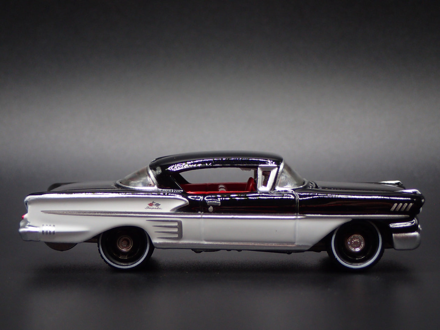 1958 58 CHEVY CHEVROLET BLACK 1:64 SCALE COLLECTIBLE DIORAMA DIECAST MODEL CAR