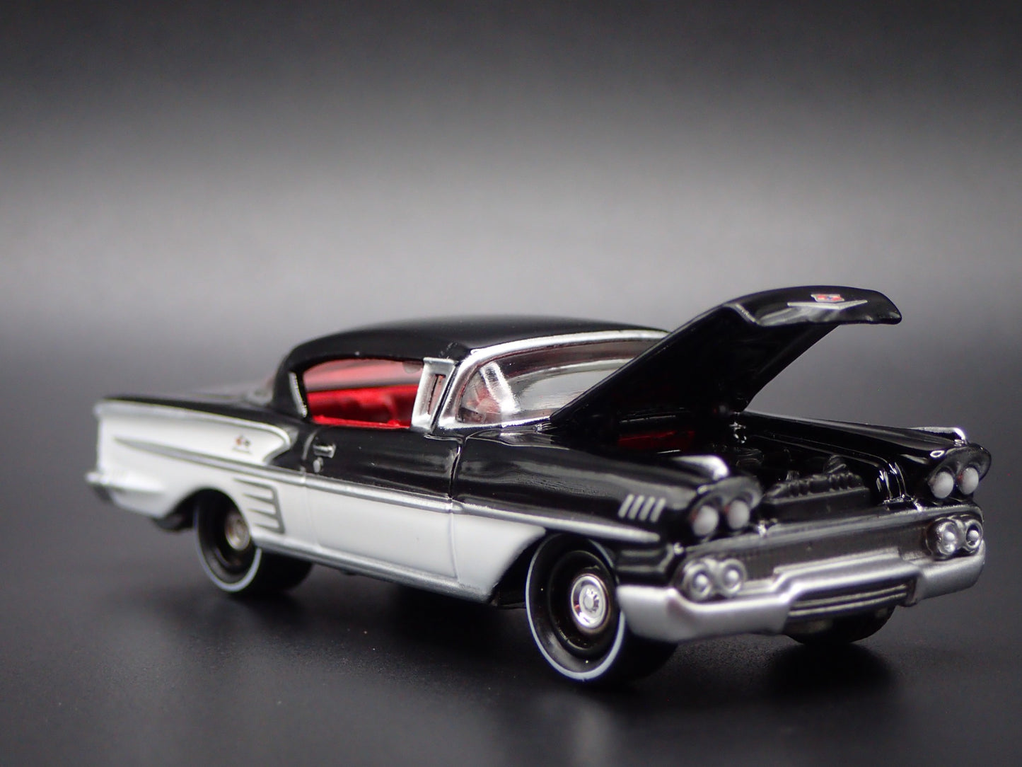 1958 58 CHEVY CHEVROLET BLACK 1:64 SCALE COLLECTIBLE DIORAMA DIECAST MODEL CAR