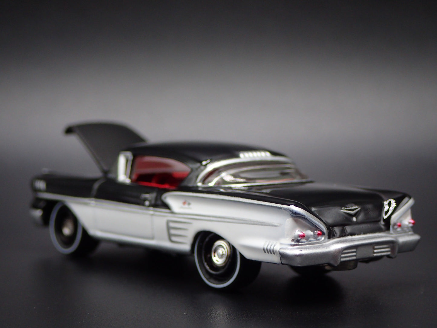 1958 58 CHEVY CHEVROLET BLACK 1:64 SCALE COLLECTIBLE DIORAMA DIECAST MODEL CAR