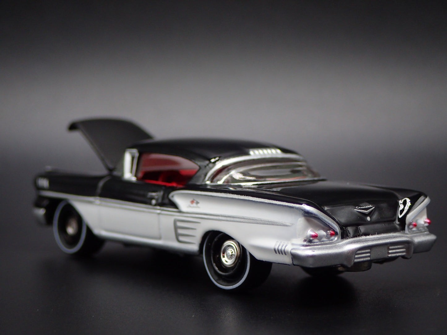 1958 58 CHEVY CHEVROLET BLACK 1:64 SCALE COLLECTIBLE DIORAMA DIECAST MODEL CAR