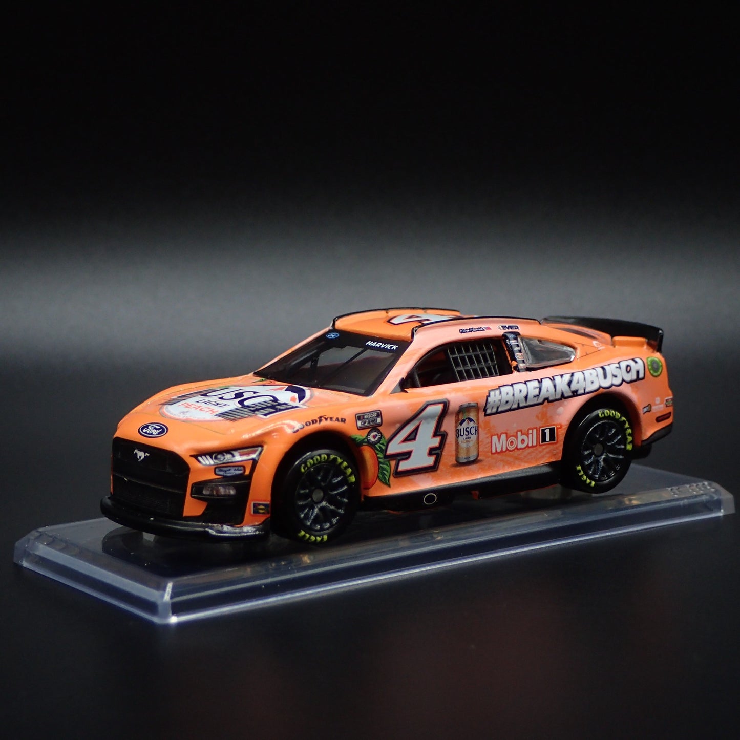 2023 FORD MUSTANG #4 KEVIN HARVICK BUSCH LIGHT PEACH NASCAR 1:64 SCALE MODEL CAR
