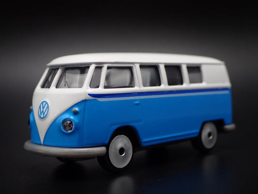 1950-1967 VW VOLKSWAGEN TYPE 2 T1 BUS BLUE 1:64 SCALE DIORAMA DIECAST MODEL CAR
