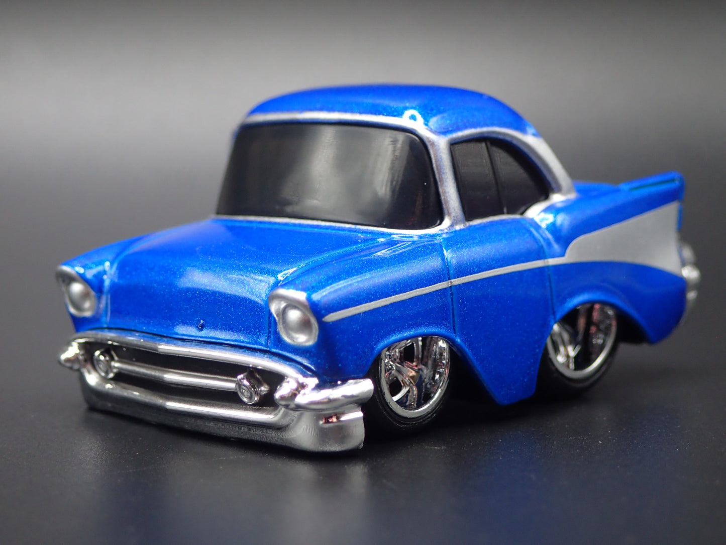 1957 57 CHEVY CHEVROLET BEL AIR TUNED BLUE 1:64 SCALE DIECAST MODEL CAR