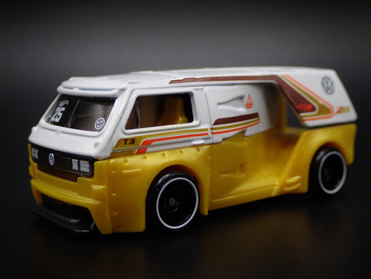 1979-2002 VW VOLKSWAGEN TYPE 2 T3 CUSTOM VAN YELLOW 1/64 SCALE DIECAST MODEL CAR