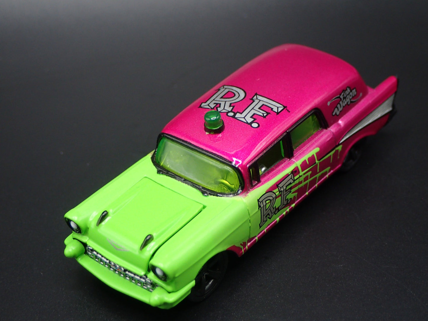 1957 57 CHEVY CHEVROLET HEARSE AMBULANCE RAT FINK 1:64 SCALE DIECAST MODEL CAR