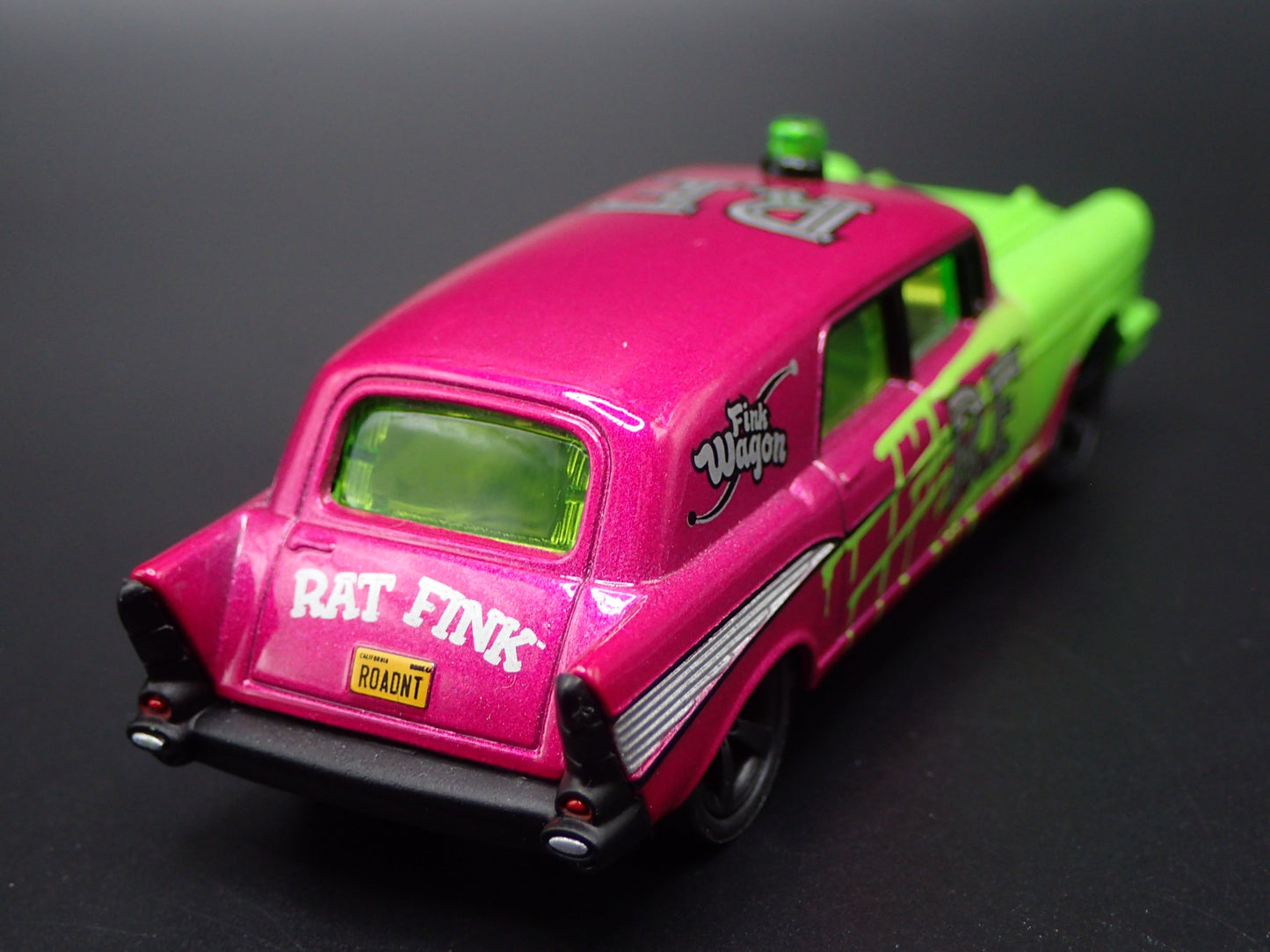 1957 57 CHEVY CHEVROLET HEARSE AMBULANCE RAT FINK 1:64 SCALE DIECAST MODEL CAR