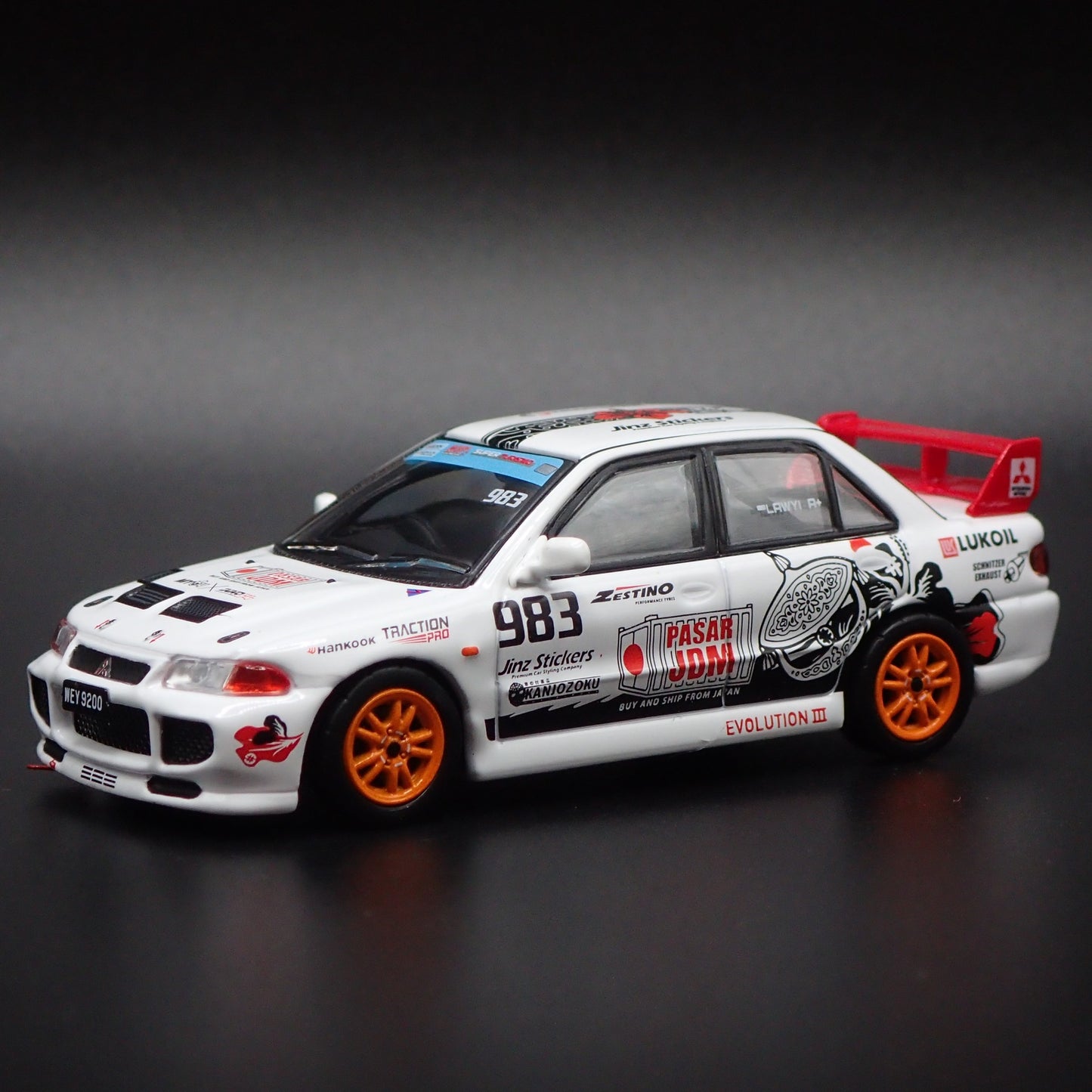MITSUBISHI LANCER EVOLUTION EVO III TRACKERZ RACING 1:64 SCALE DIECAST MODEL CAR
