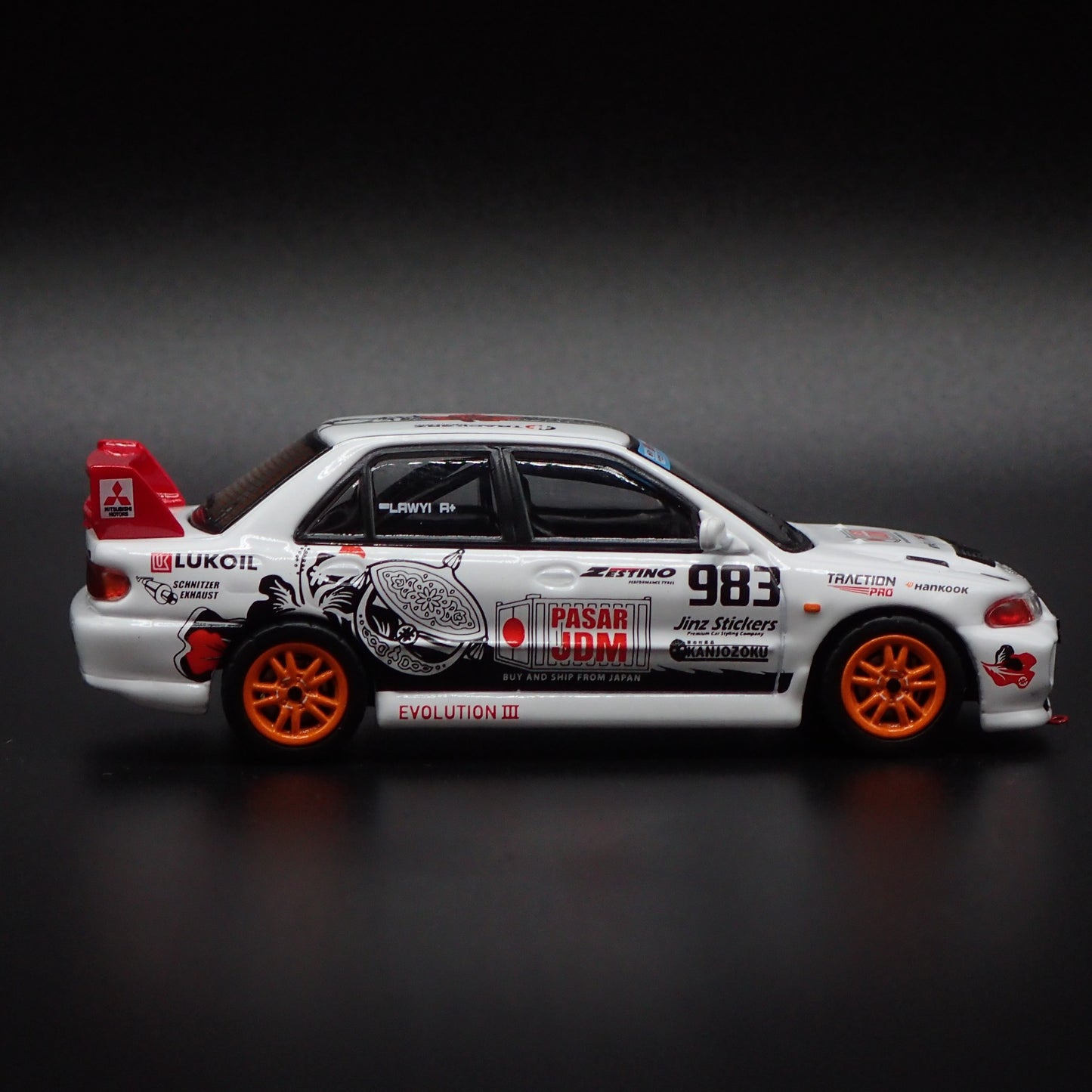 MITSUBISHI LANCER EVOLUTION EVO III TRACKERZ RACING 1:64 SCALE DIECAST MODEL CAR