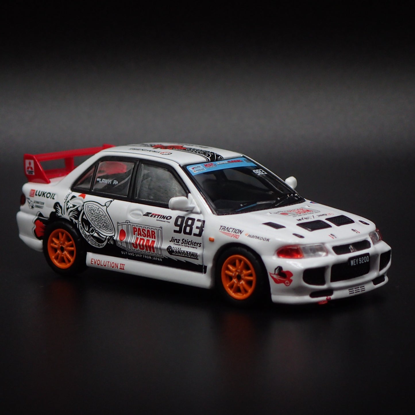 MITSUBISHI LANCER EVOLUTION EVO III TRACKERZ RACING 1:64 SCALE DIECAST MODEL CAR
